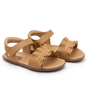 Sandals Mesh Tip Toey Joey Girl's Ruffle Sandals - Hay