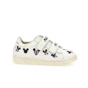 White Logo Trim Mickey Velcro Sneakers Stability Sneakers