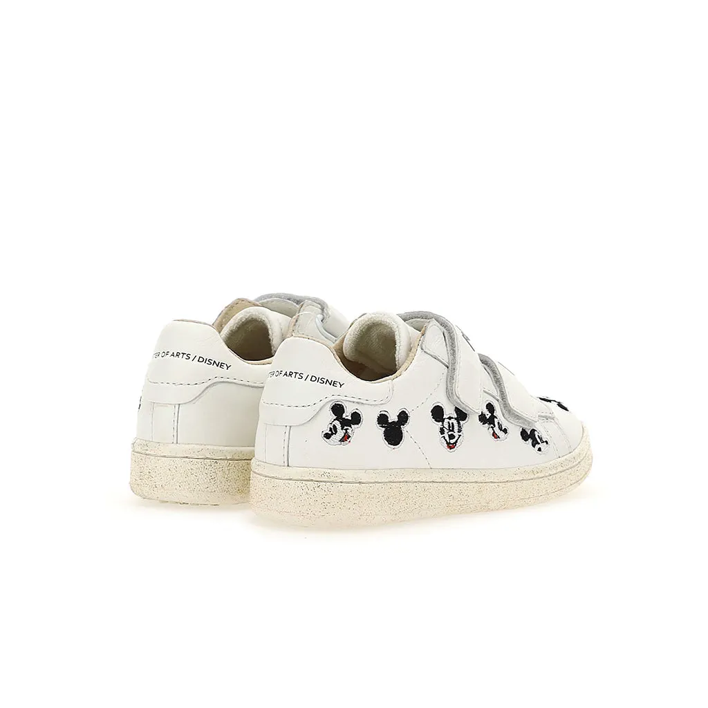 White Logo Trim Mickey Velcro Sneakers Jasper Sneakers