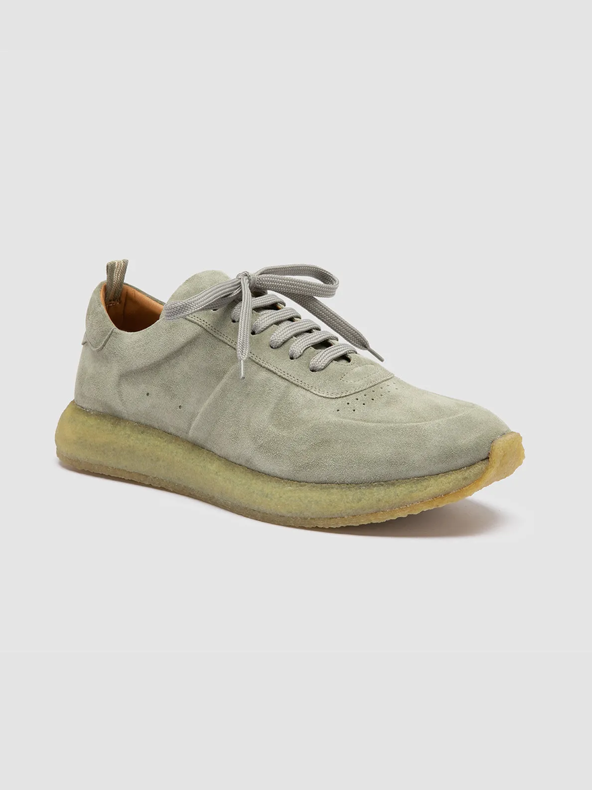 Sneakers Q C LEGEND 001 - Light Green Suede Low Top Sneakers