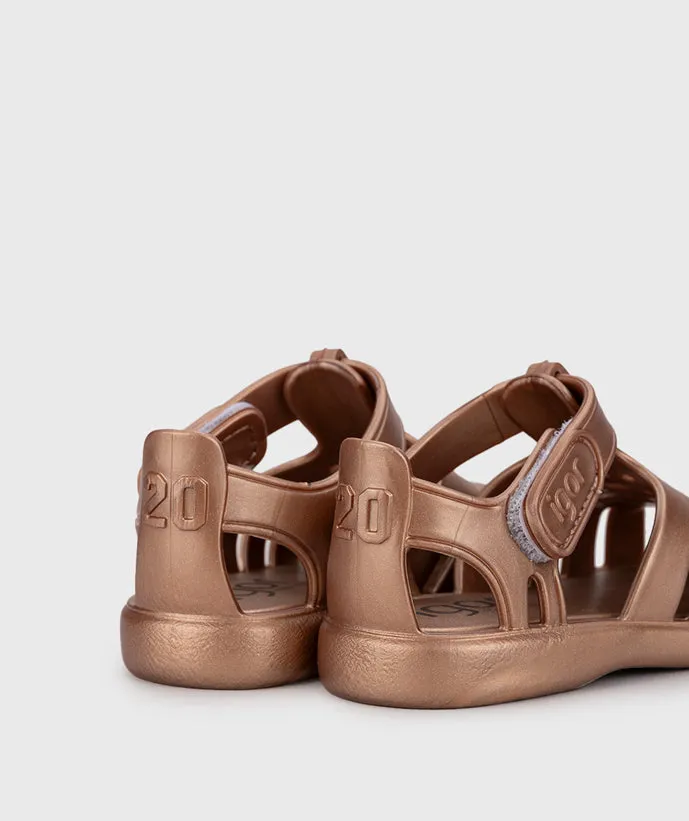 Igor Boy's And Girl's Tobby Metal Sandals - Bronce Rubberised Sandals