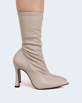 Winter Boots With Heels ze Beige Stretch