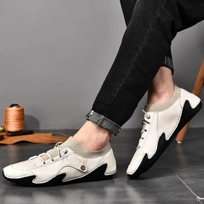 Leather Sock Sneaker Shoes Loafers Heel Slip
