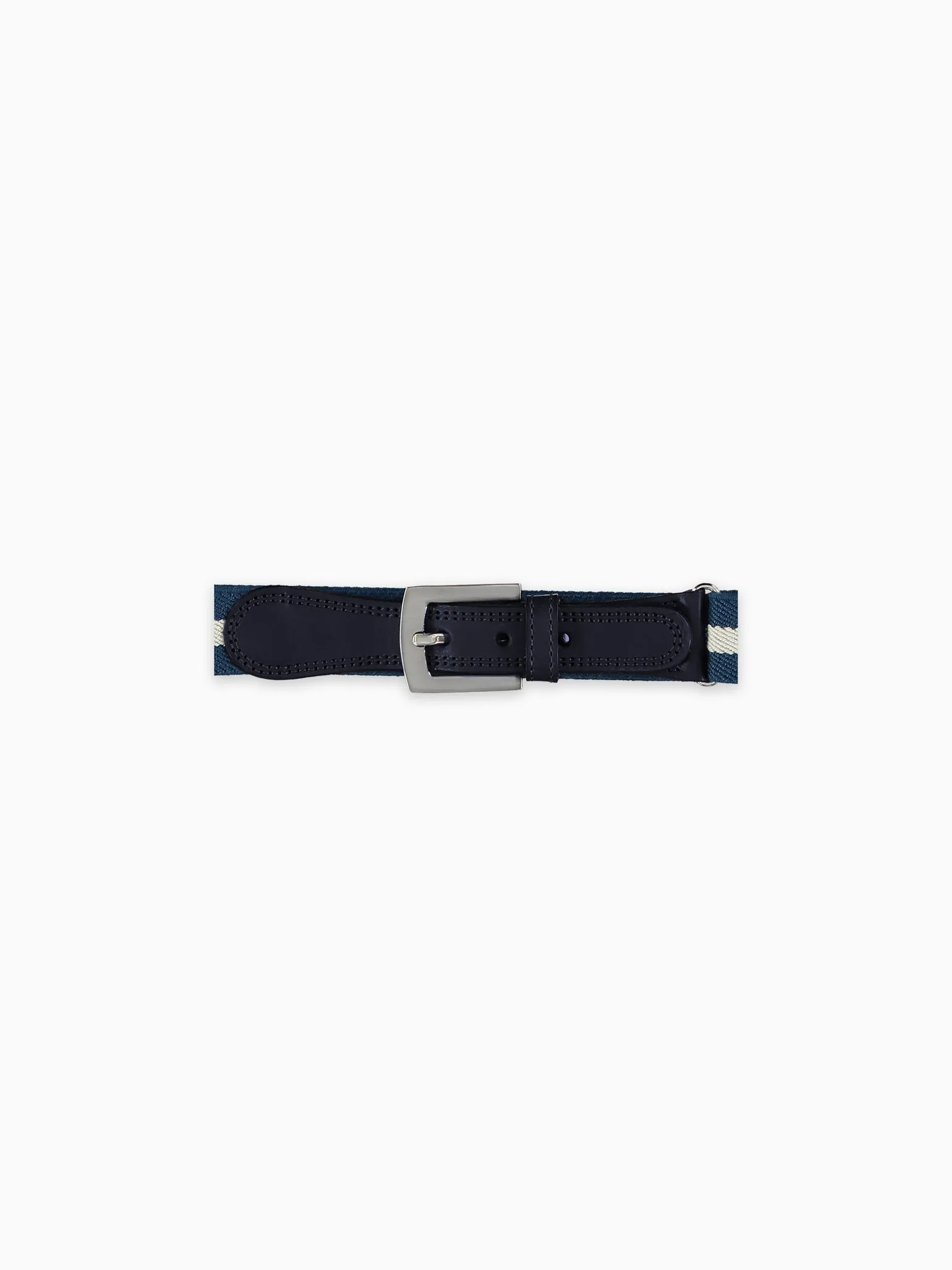 White/Navy Striped Boy Belt On Running Shoe Sale