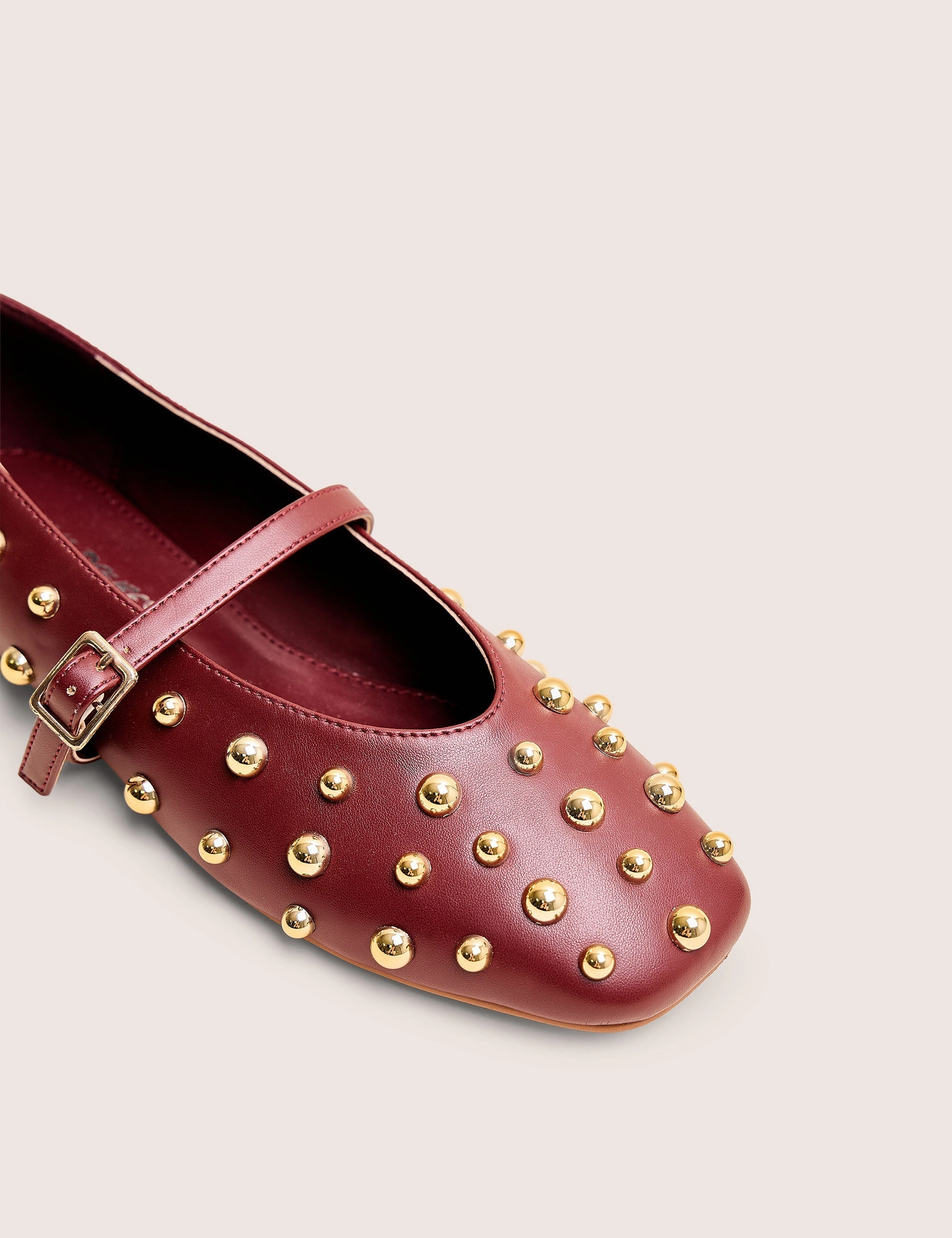 Elsie Burgundy Studded Ballerina Flats Furla Flat Shoes