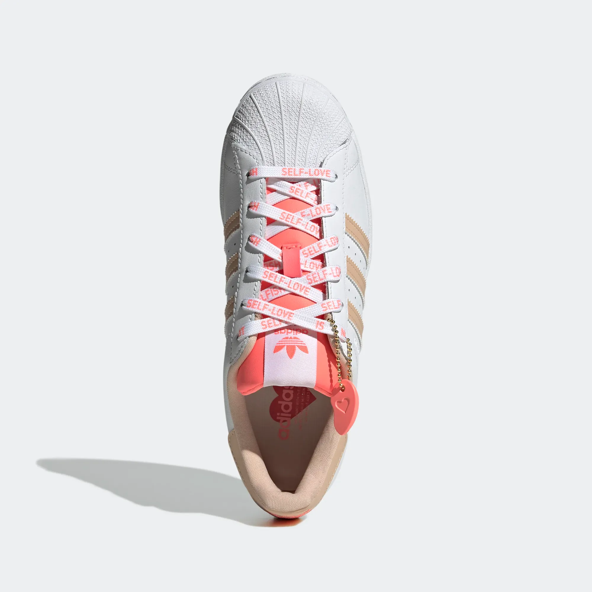 Rudis Journey Training Shoes Adidas Women's Superstar Shoes - Cloud White / Halo Blush / Acid Red
