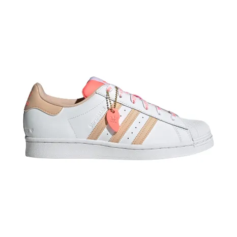 Best Cushioned Cross Training Shoes Adidas Women's Superstar Shoes - Cloud White / Halo Blush / Acid Red