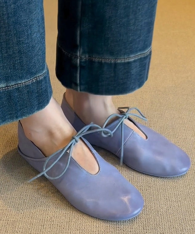 Shoes Blue Women Leather Flat Lace Cowhide Splicing Up Basketball Shoes 1994