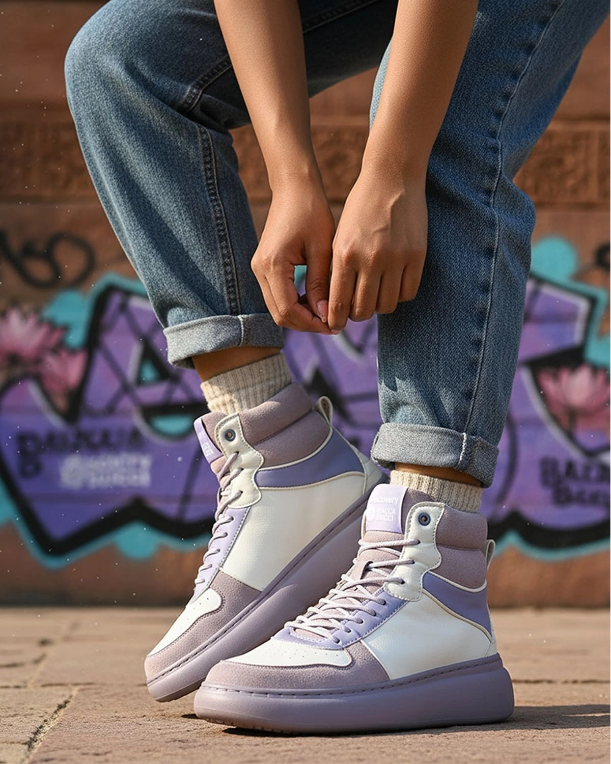 Super Basketball Shoes Bacca Bucci  Discovery Noir Womens High-Top Sneakers