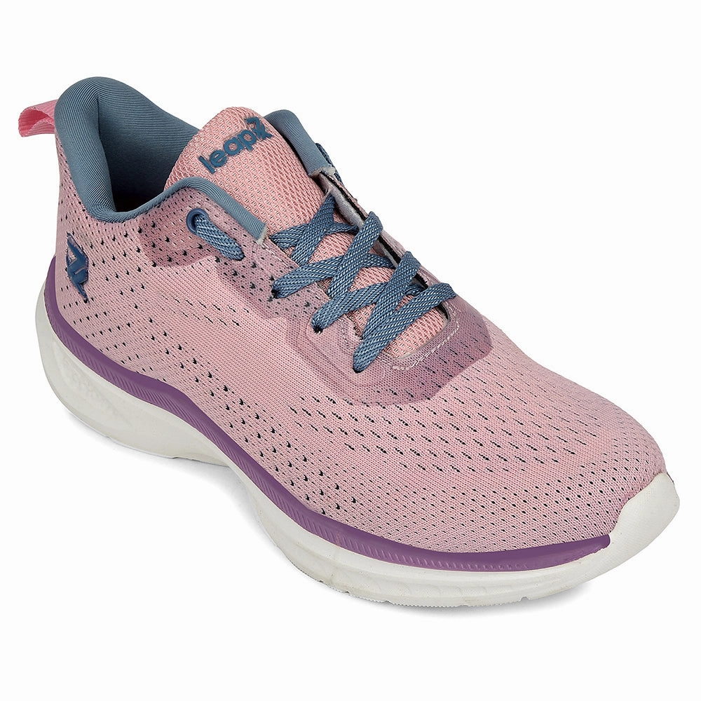 Leap7x Peach Sports Lacing Running Shoes For Women GHD-10 By Liberty Nb Trainer Shoes