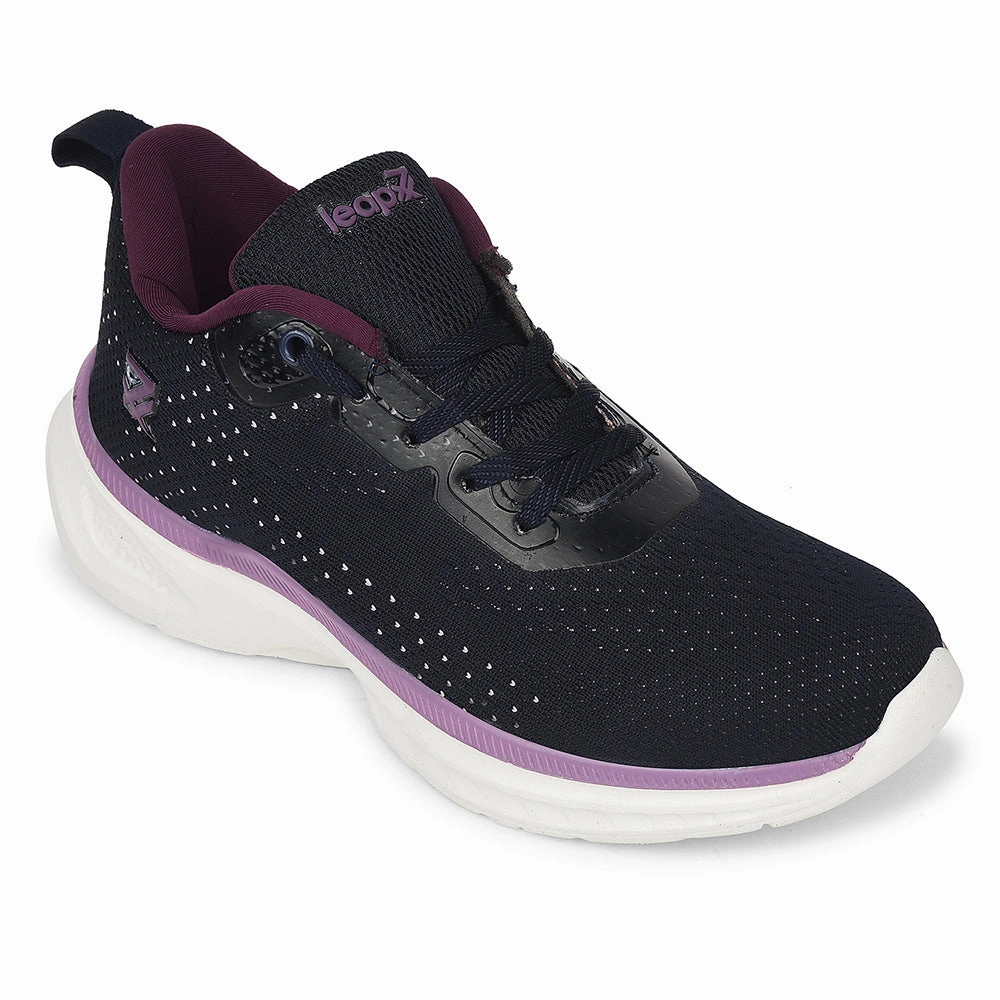 Plated Training Shoes Leap7x Navy Blue Sports Lacing Running Shoes For Women GHD-10 By Liberty