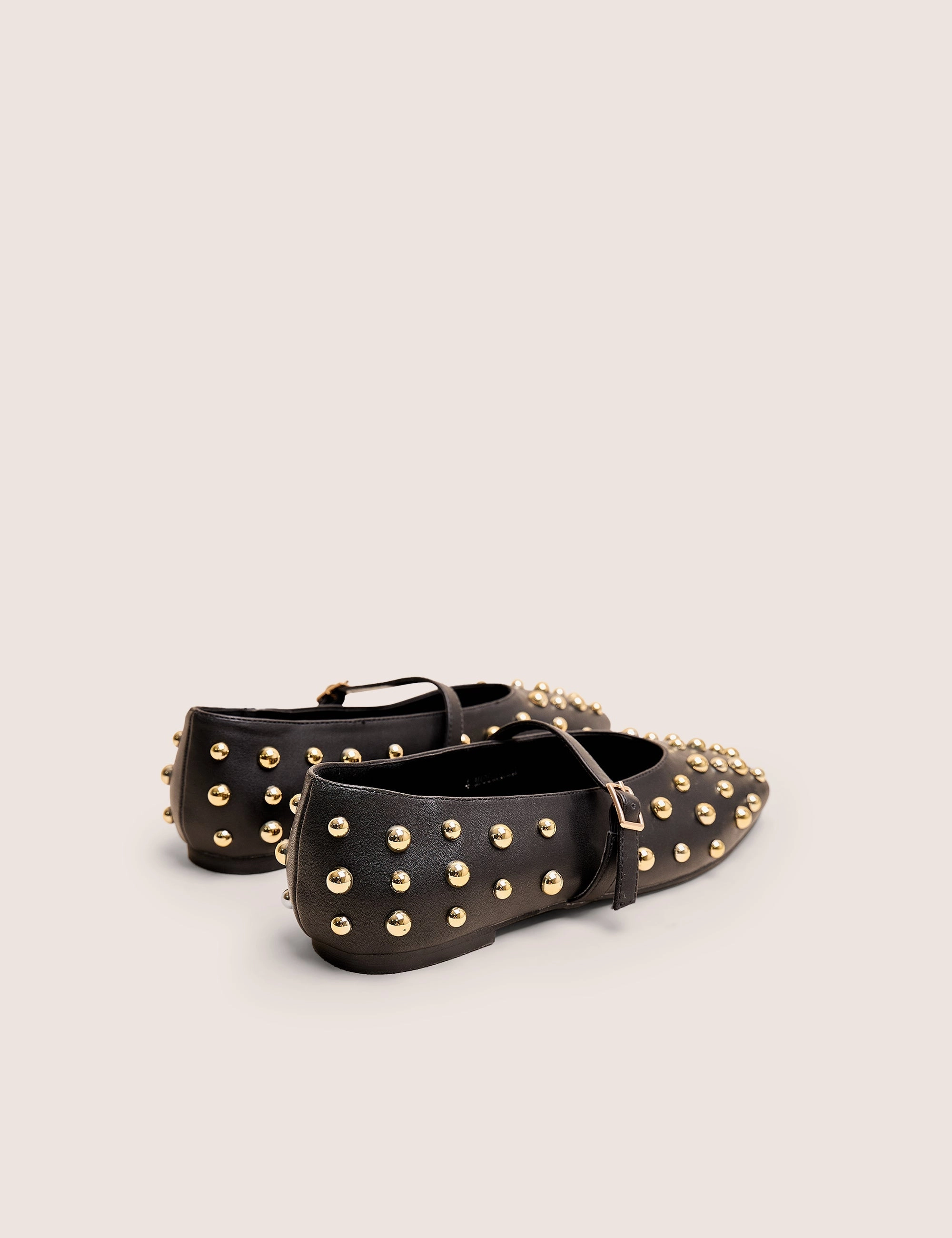 Best Designer Flat Shoes Elsie Black Studded Ballerina Flats