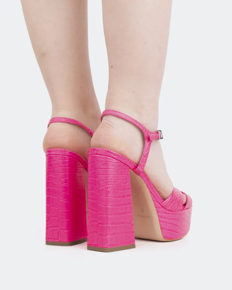 Embassy Pink Croco Tennis Shoe Sandals