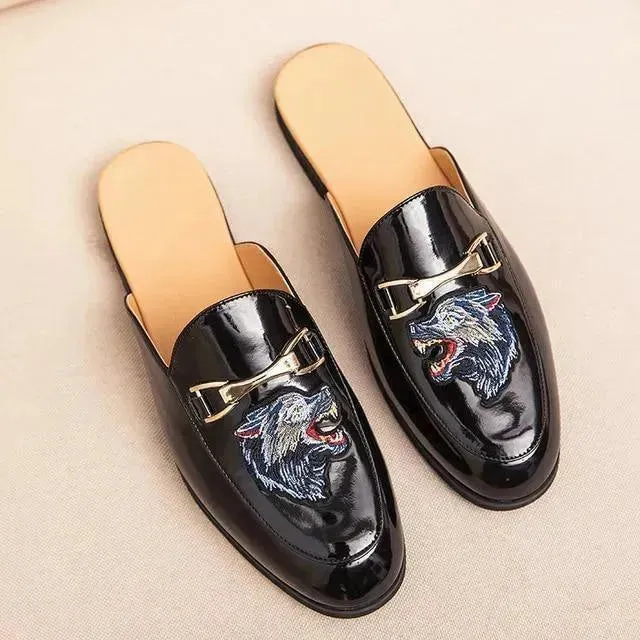 Extra Wide Slip-ons Embroidered Slip On Shoes Sandals