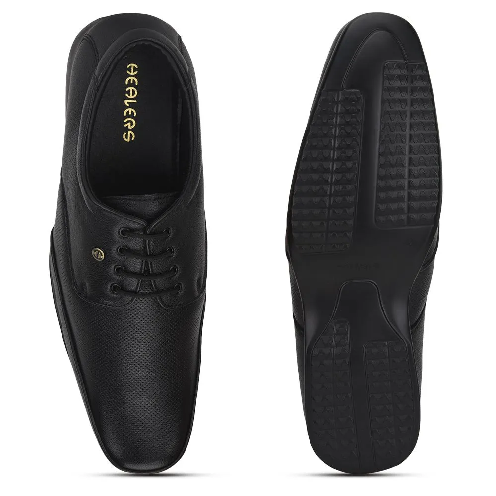 Best Arch Support Dress Shoes Healers Formal Lacing Shoes For Men (Black) FL-510N By Liberty