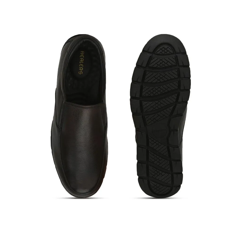 Dress Shoes In Style Healers Formal (Brown) Non lacing Shoes For Men JPL-232 By Liberty