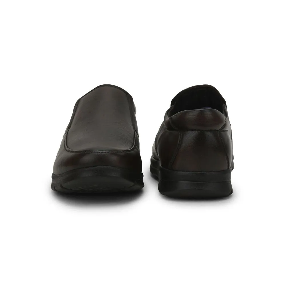 Foot Dress Shoes Healers Formal (Brown) Non lacing Shoes For Men JPL-232 By Liberty