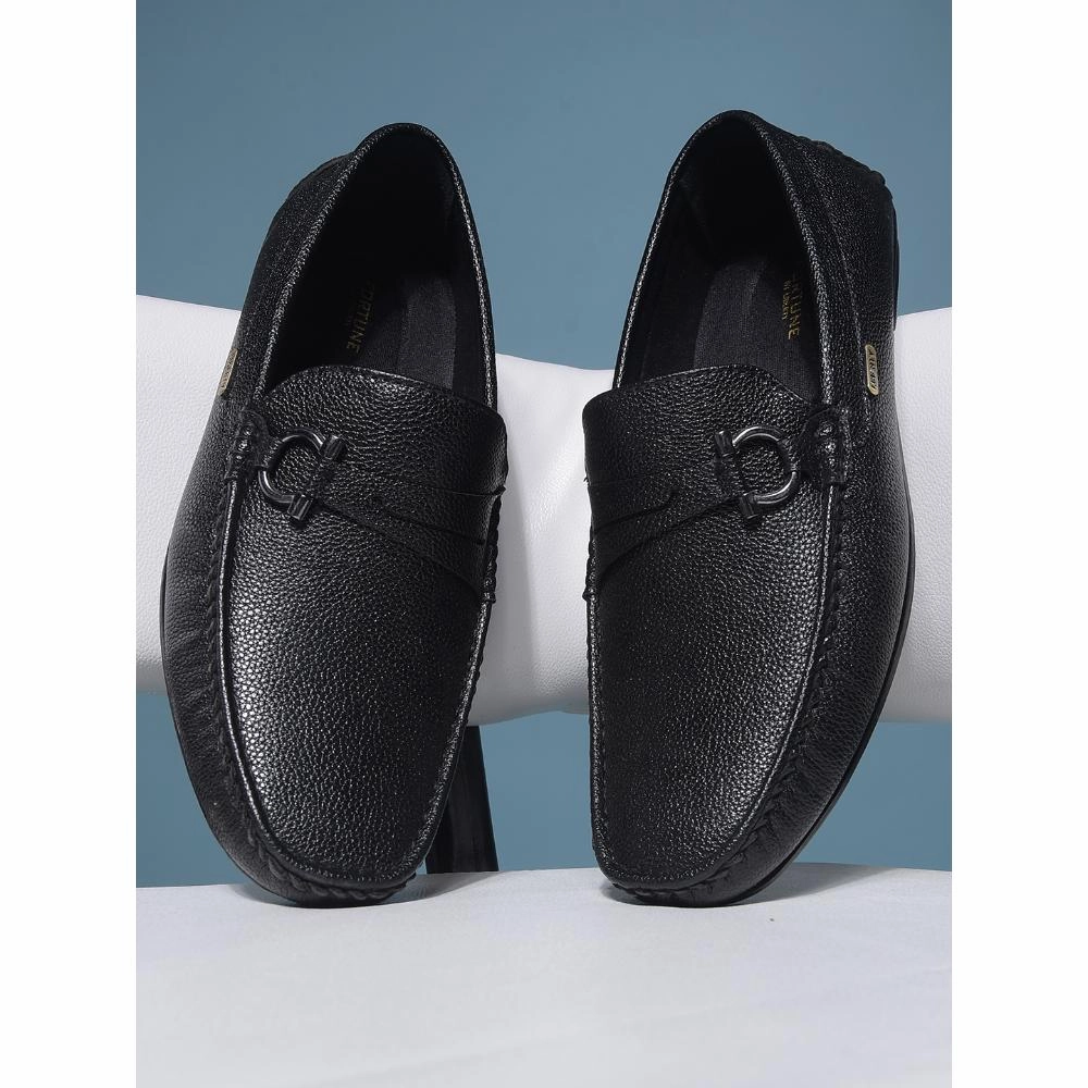 Fortune By Liberty Mens SME-2E Black Formal Loafers Comfiest Loafers