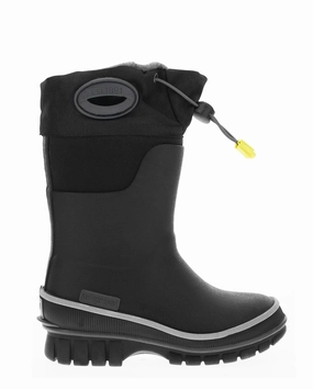 Brown Leather Knee High Boots Kids Neoprene Cold Weather Boot - Black