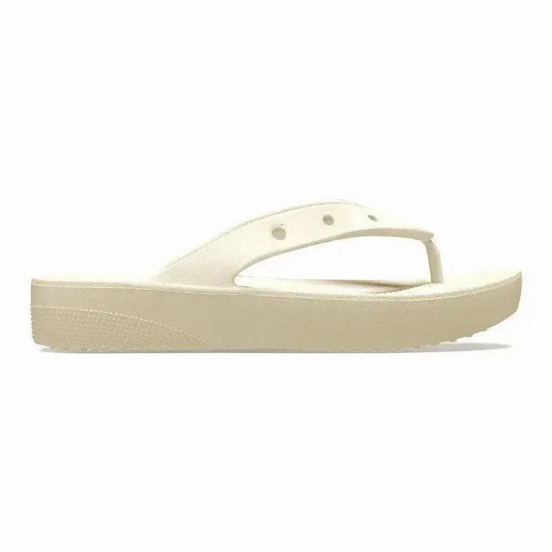 Crocs Classic Thong Slip On Platform Sandal - Bone Warm Slip On Shoes