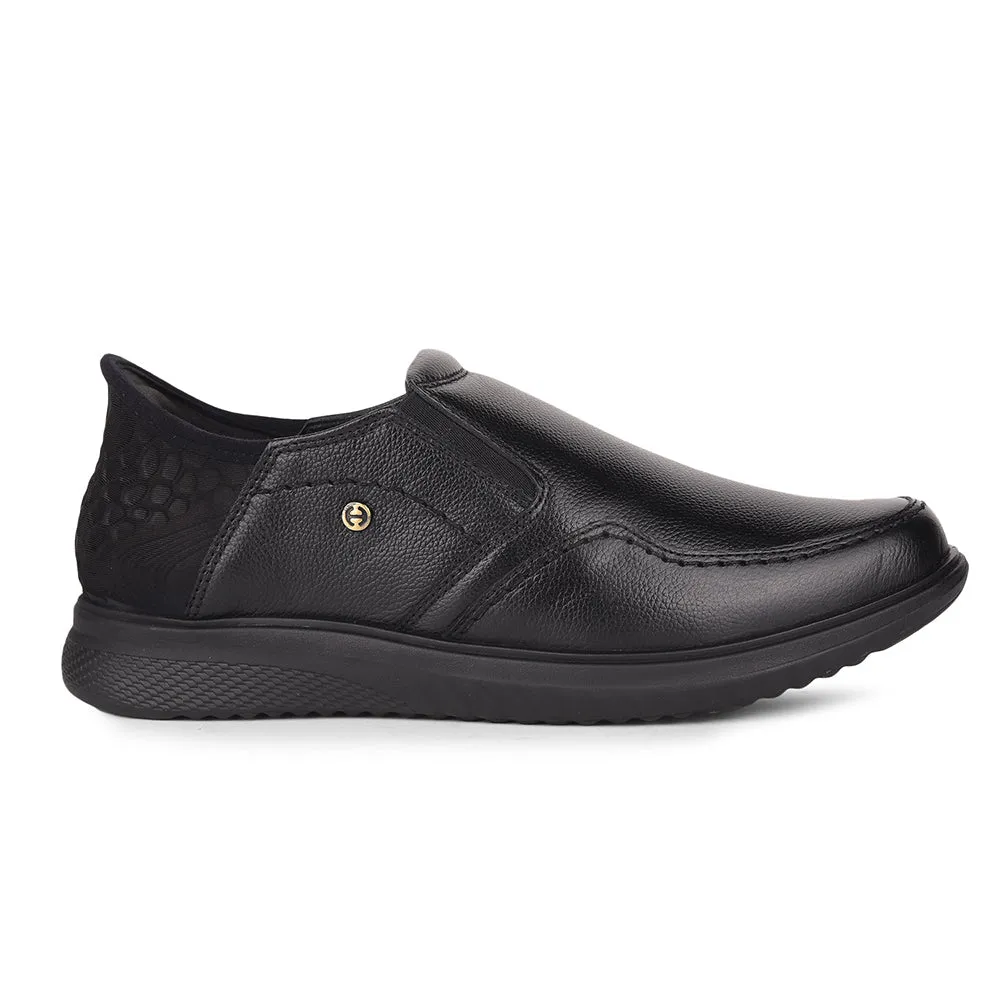 Comfortable Platform Dress Shoes Healers Black Formal Mocassin Shoes For Men UVI-25 By Liberty