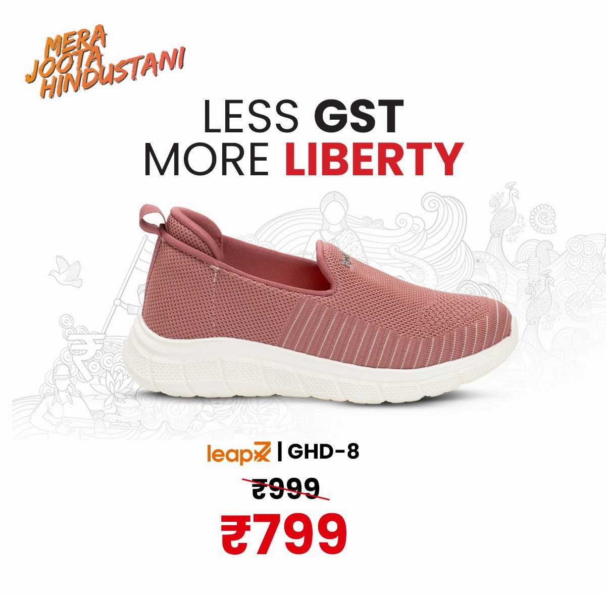 Best Cushioned Cross Training Shoes Leap7x Peach Sports Non Lacing Walking Shoes For Women GHD-8 By Liberty