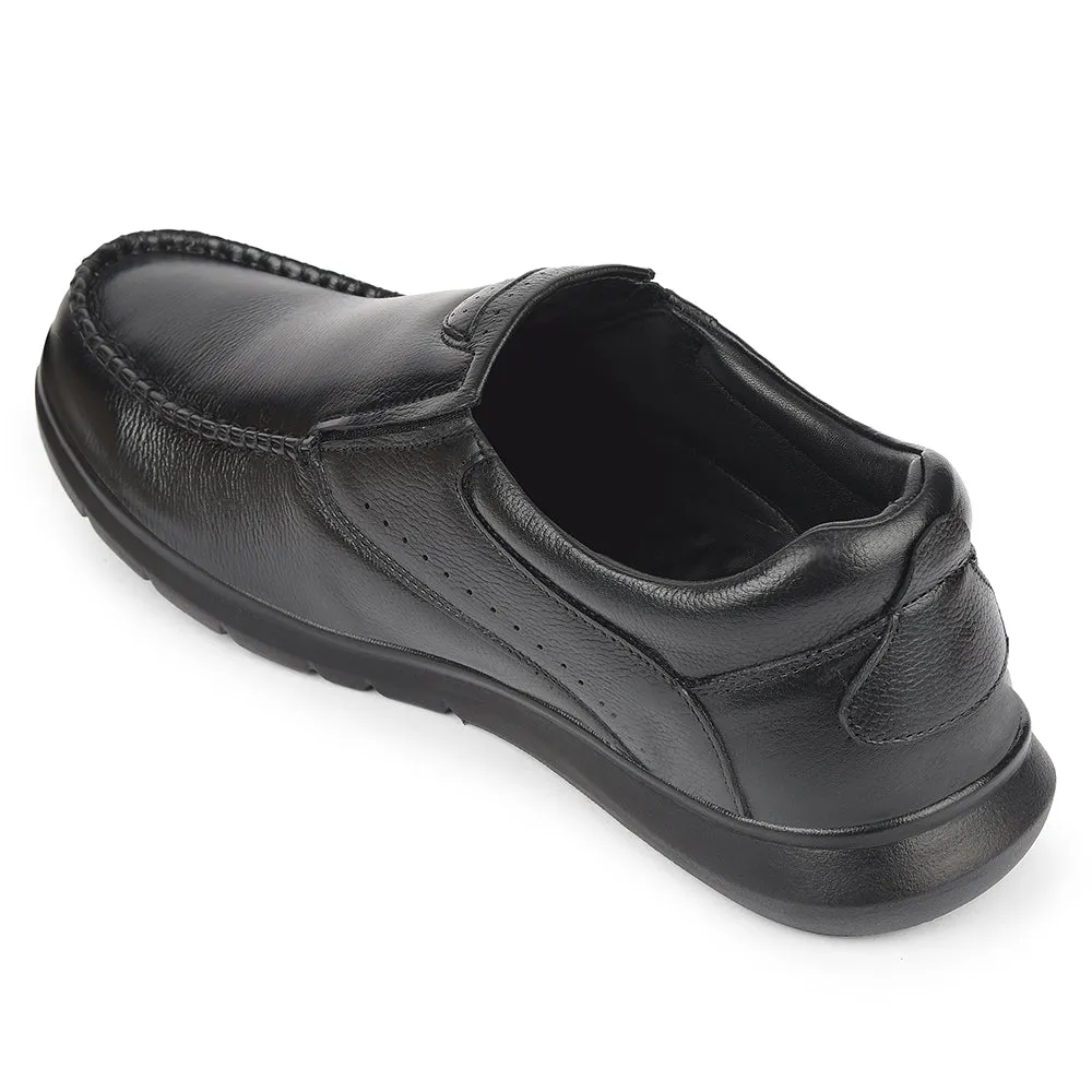 Healers Black Formal Non Lacing Moccasins For Men ERL-28 By Liberty Tennis Shoes With Dresses