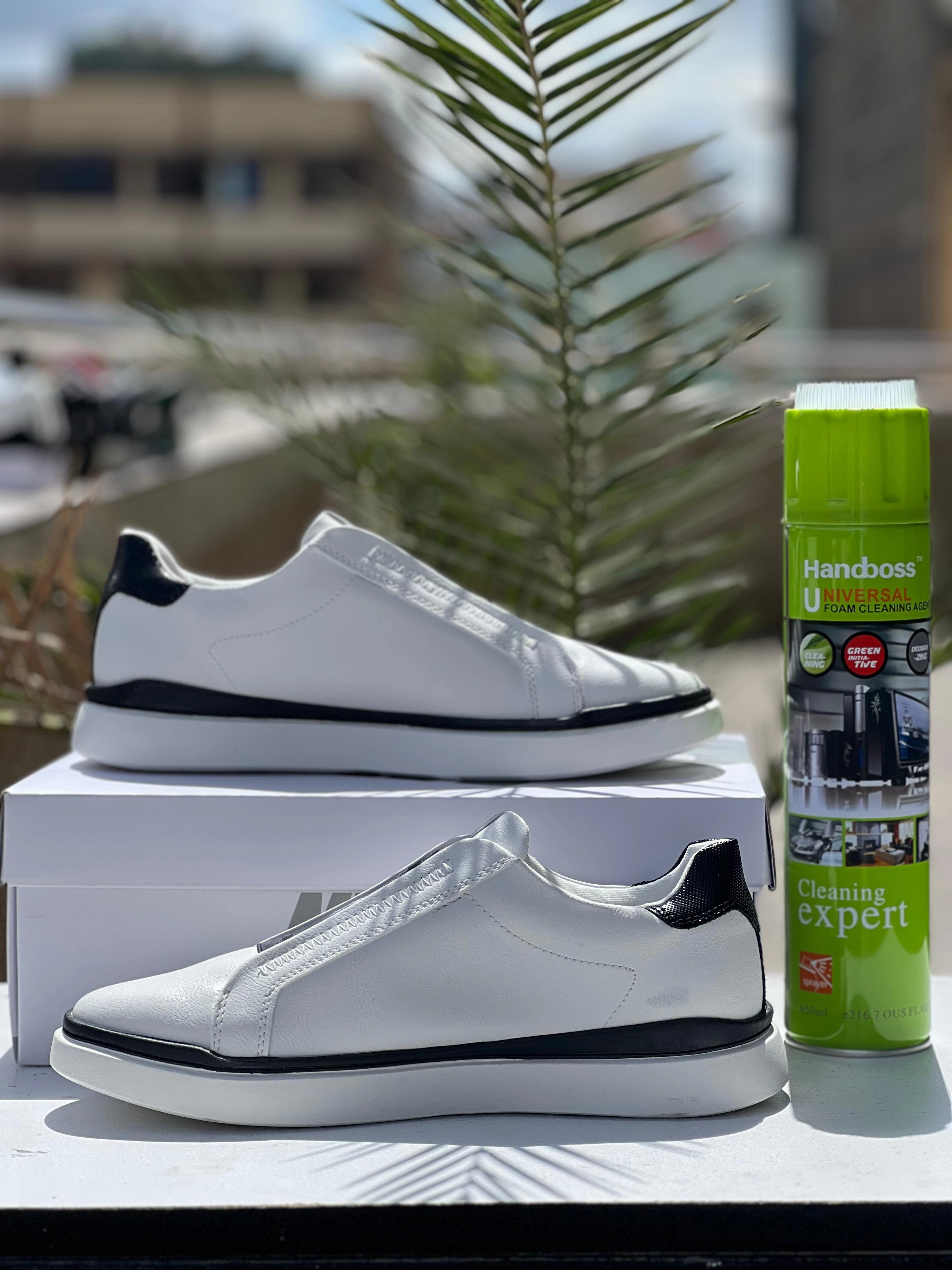 Aldo Men's White & Black Slip-On Lifestyle Sneakers Best Sneakers For Arthritic Feet