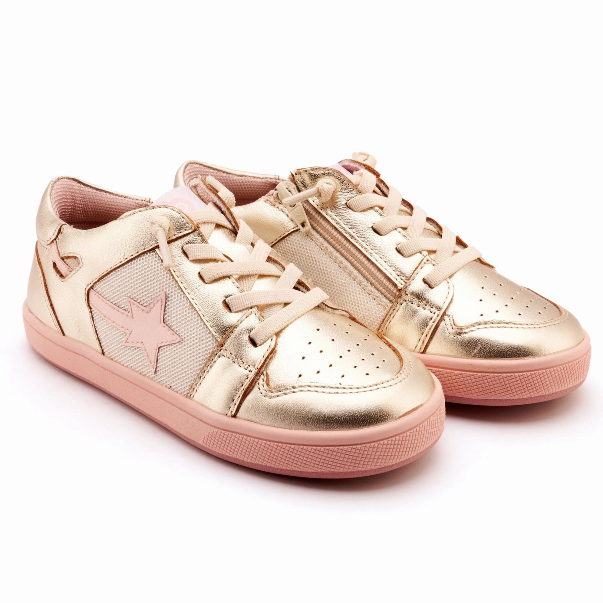 Old Soles Girl's Star Runner Casual Shoes - Gold / Nacardo Dalia / Kiss Campo Leather Sneakers