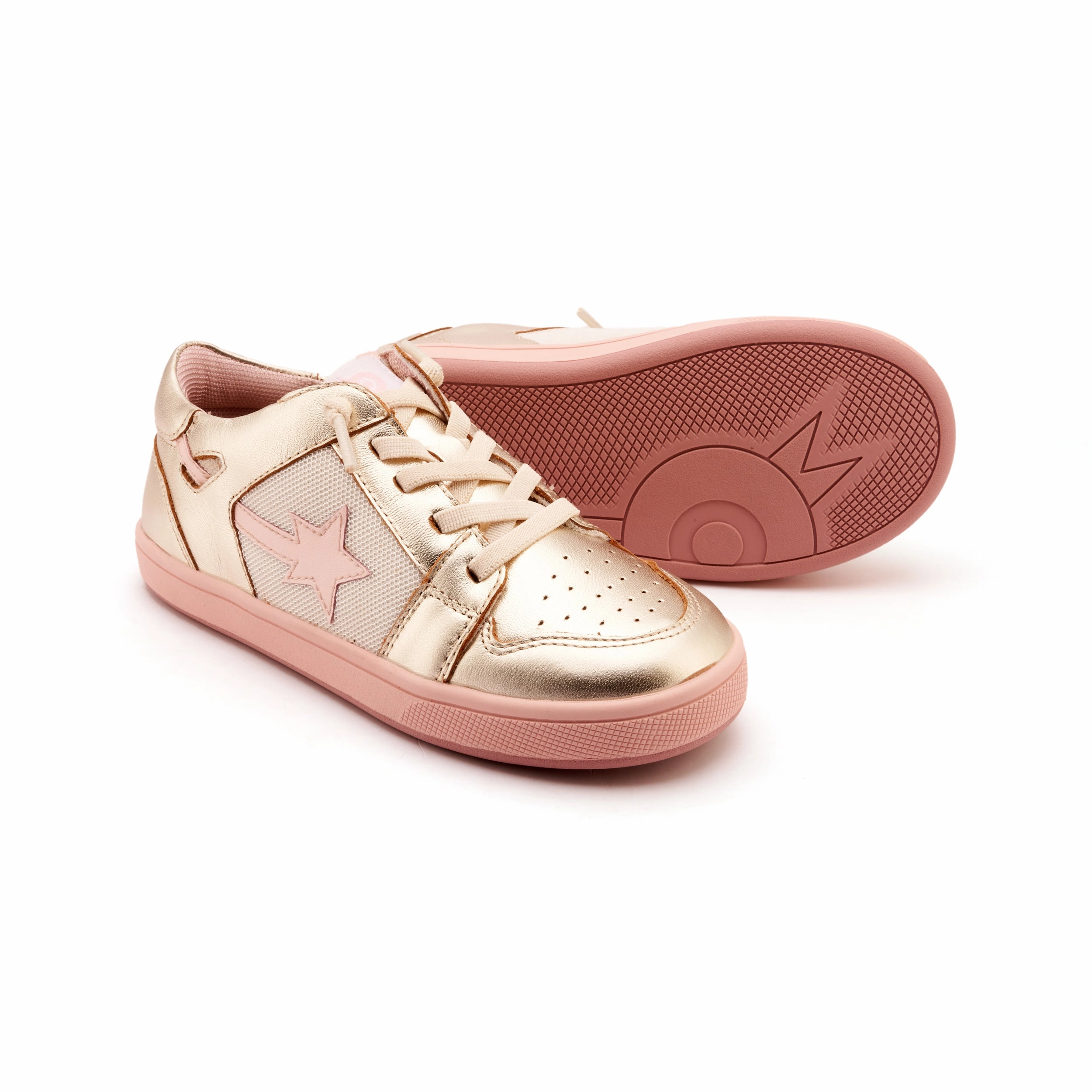 Old Soles Girl's Star Runner Casual Shoes - Gold / Nacardo Dalia / Kiss B Boy Sneakers