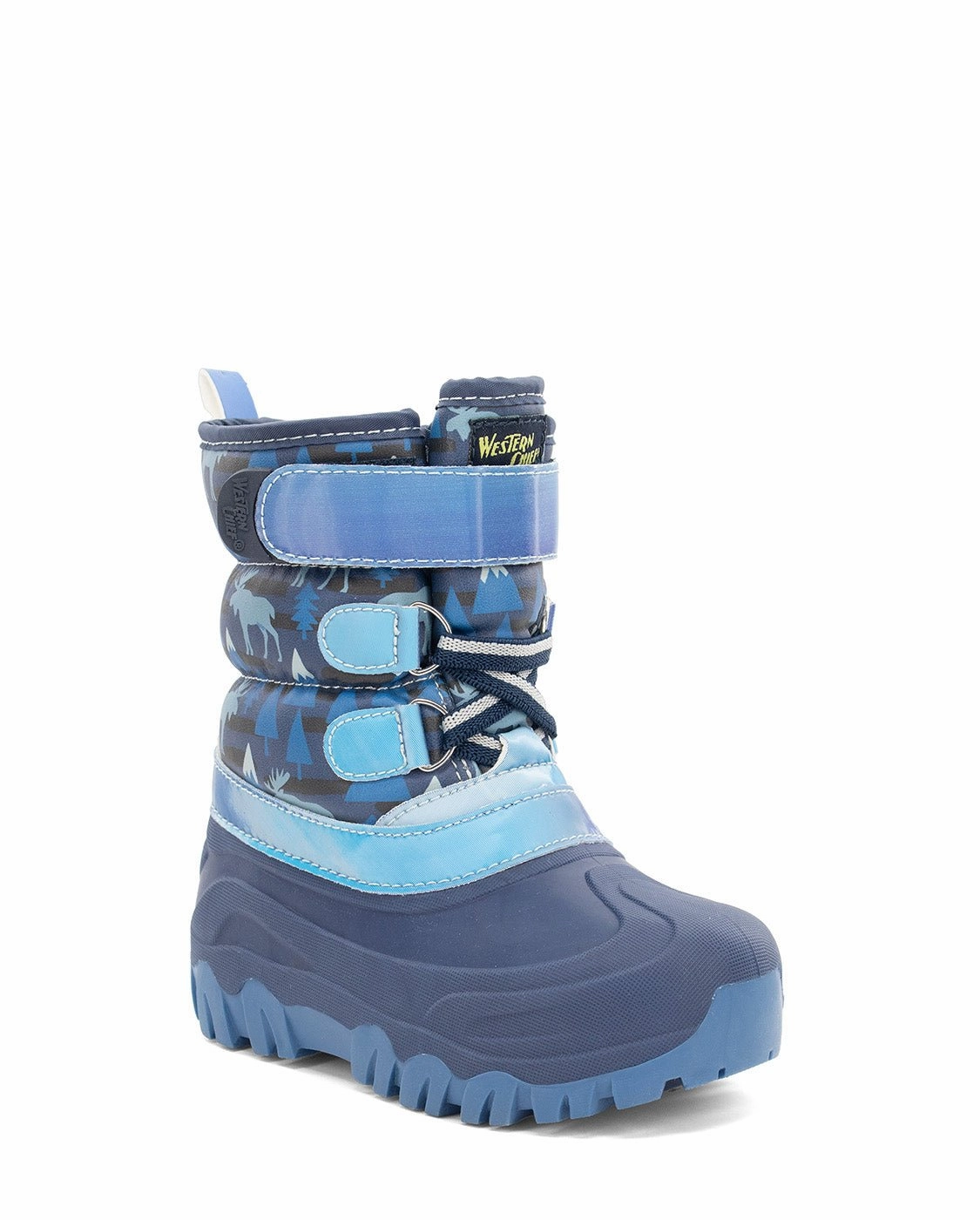 Kids Ascend Faux Fur Cold Weather Boot - Navy Neon Boots Dancehall & Saloon