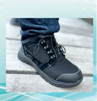 FITec 9718-1L Black - Men's Lace Walking Shoes with Slip Resistant Outsoles