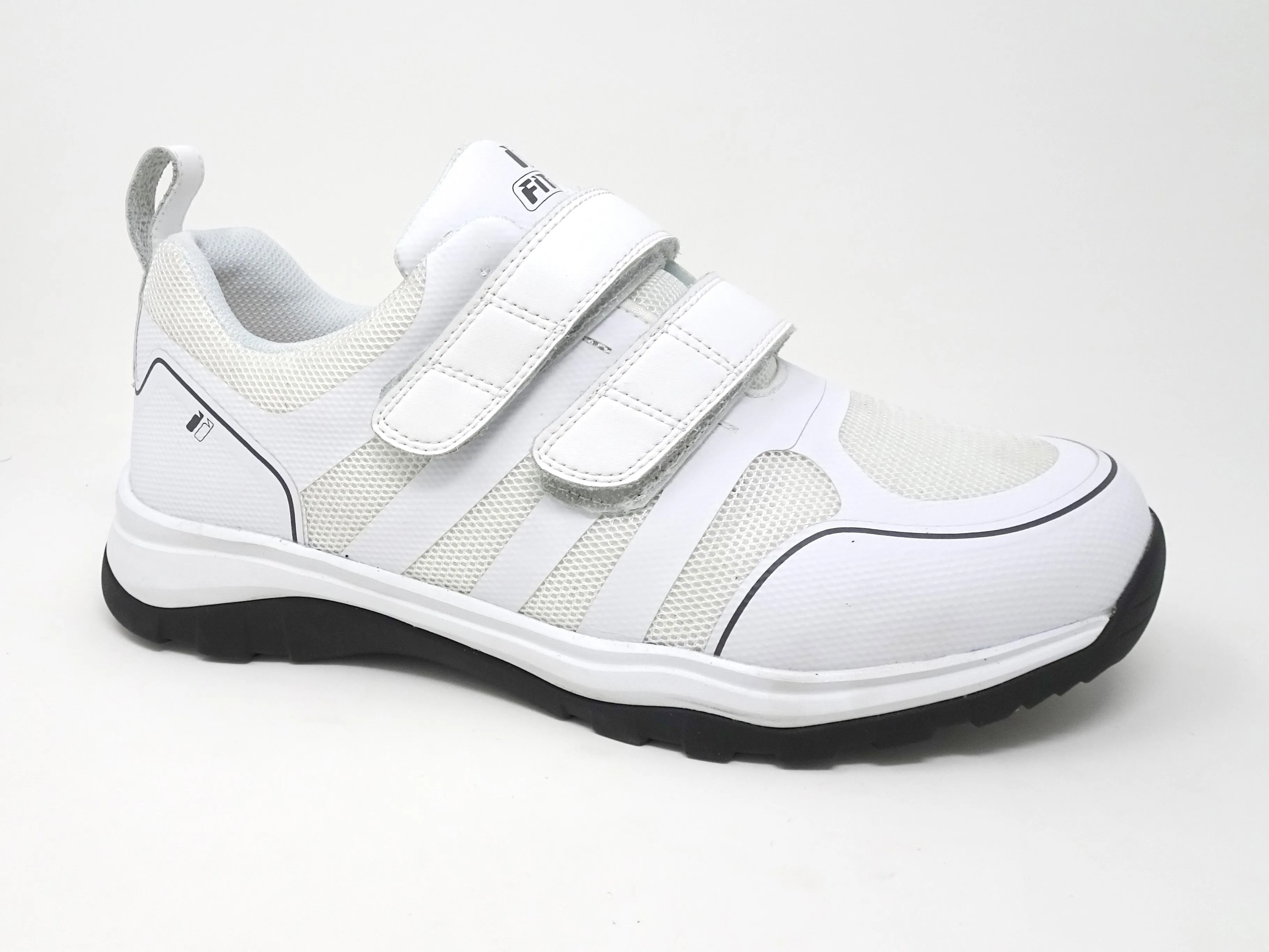 FITec 9731-3V White - Men's Double Straps Walking Shoes with Slip Resistant Soles Salsa Training Shoes