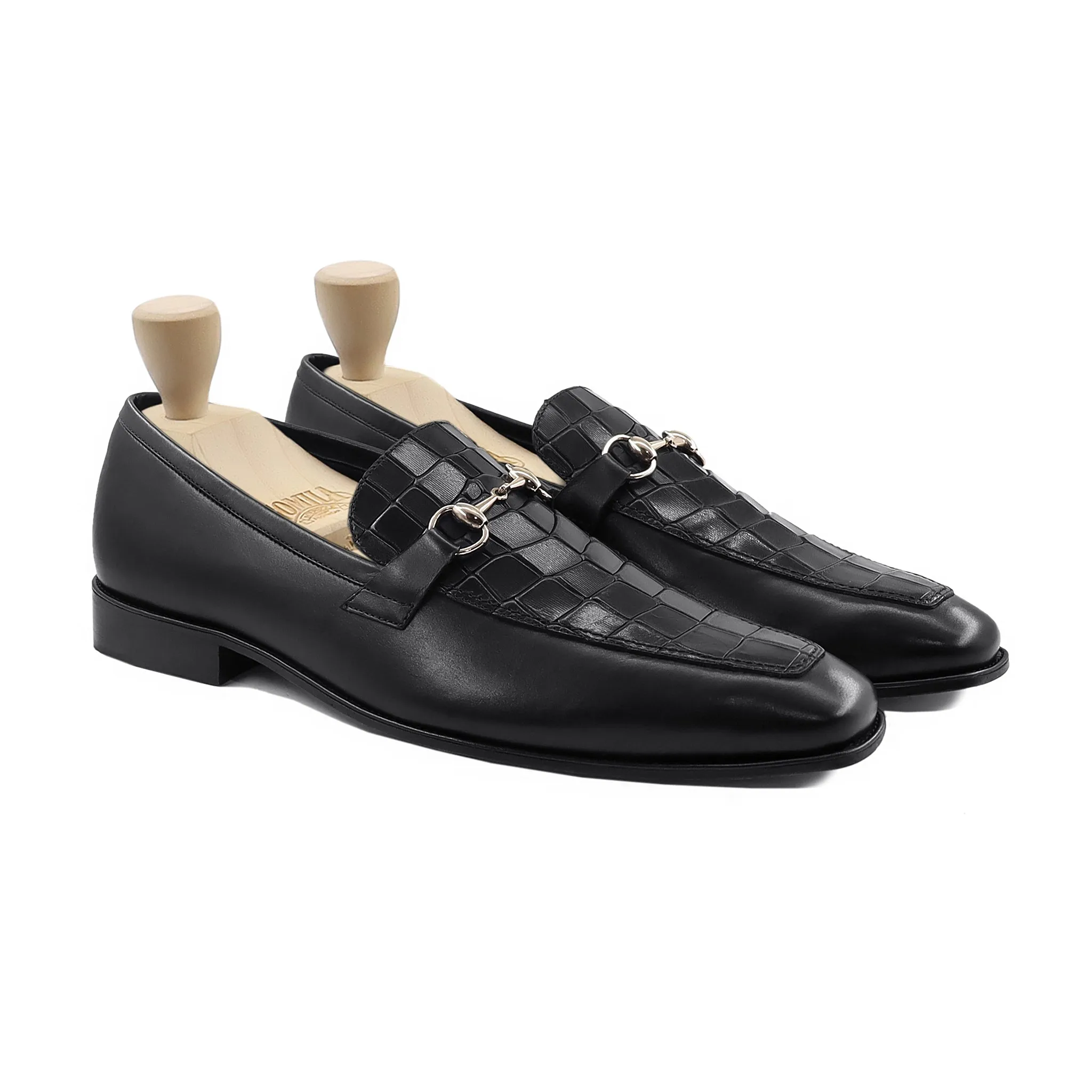 Astro - Men's Black Calf Leather Loafer Platform Loafers Flat