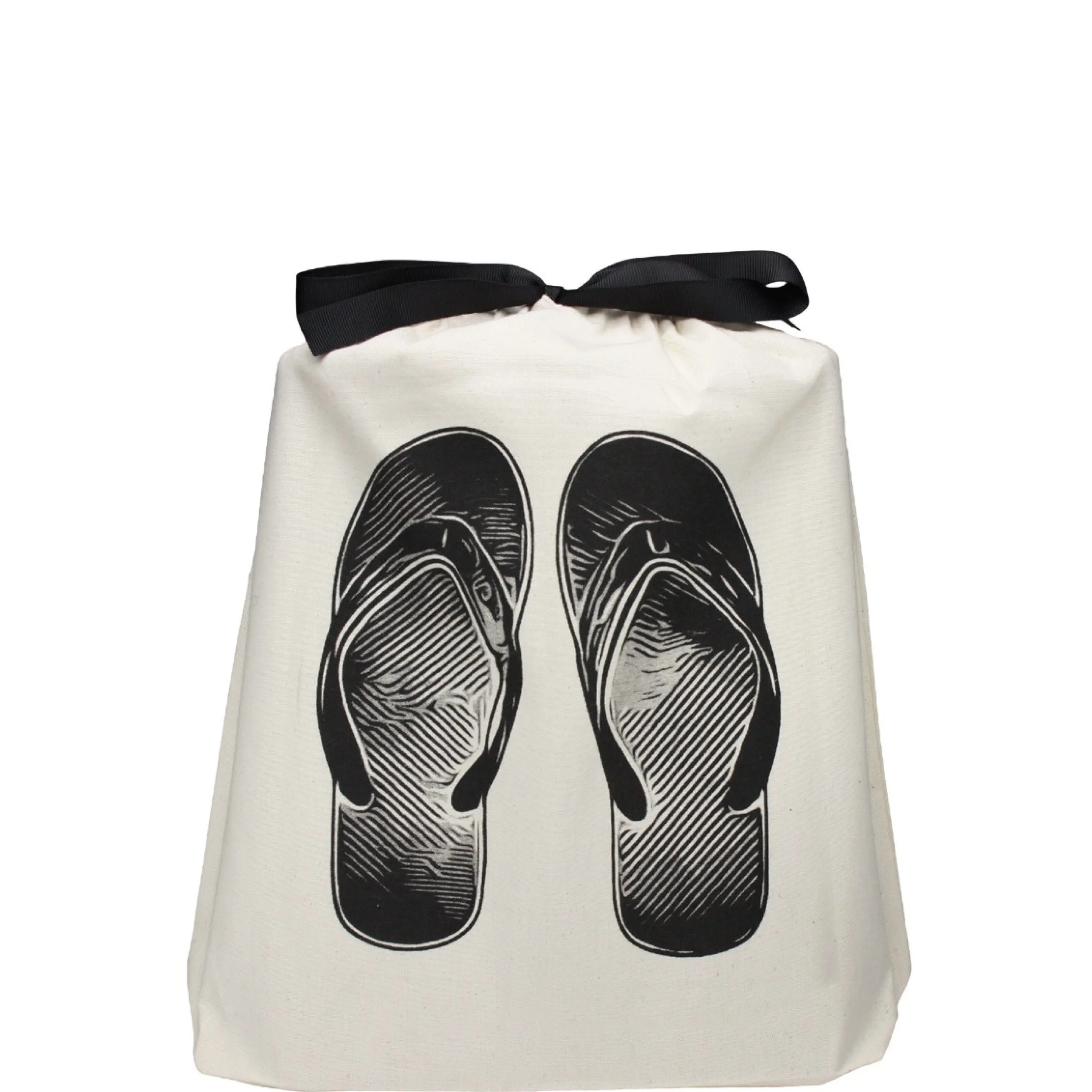 FlipFlopsShoe Bag, Cream Slip On Toe Cap