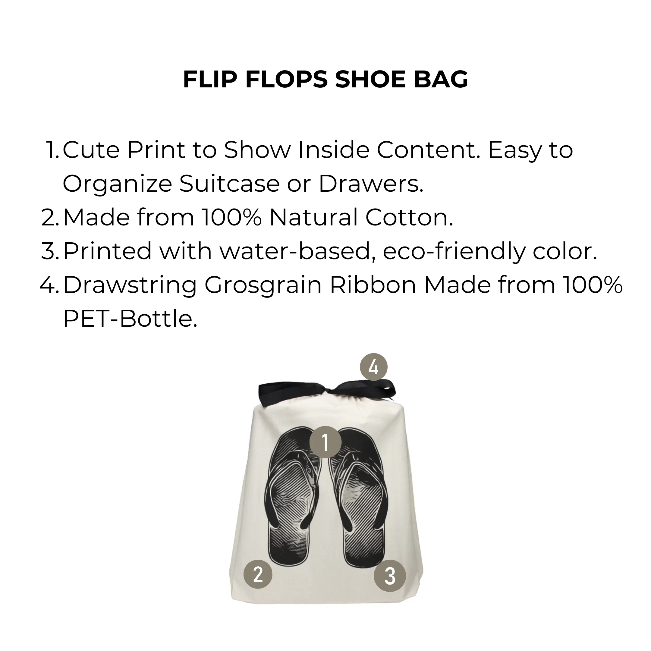 Winter Slip Ons FlipFlopsShoe Bag, Cream