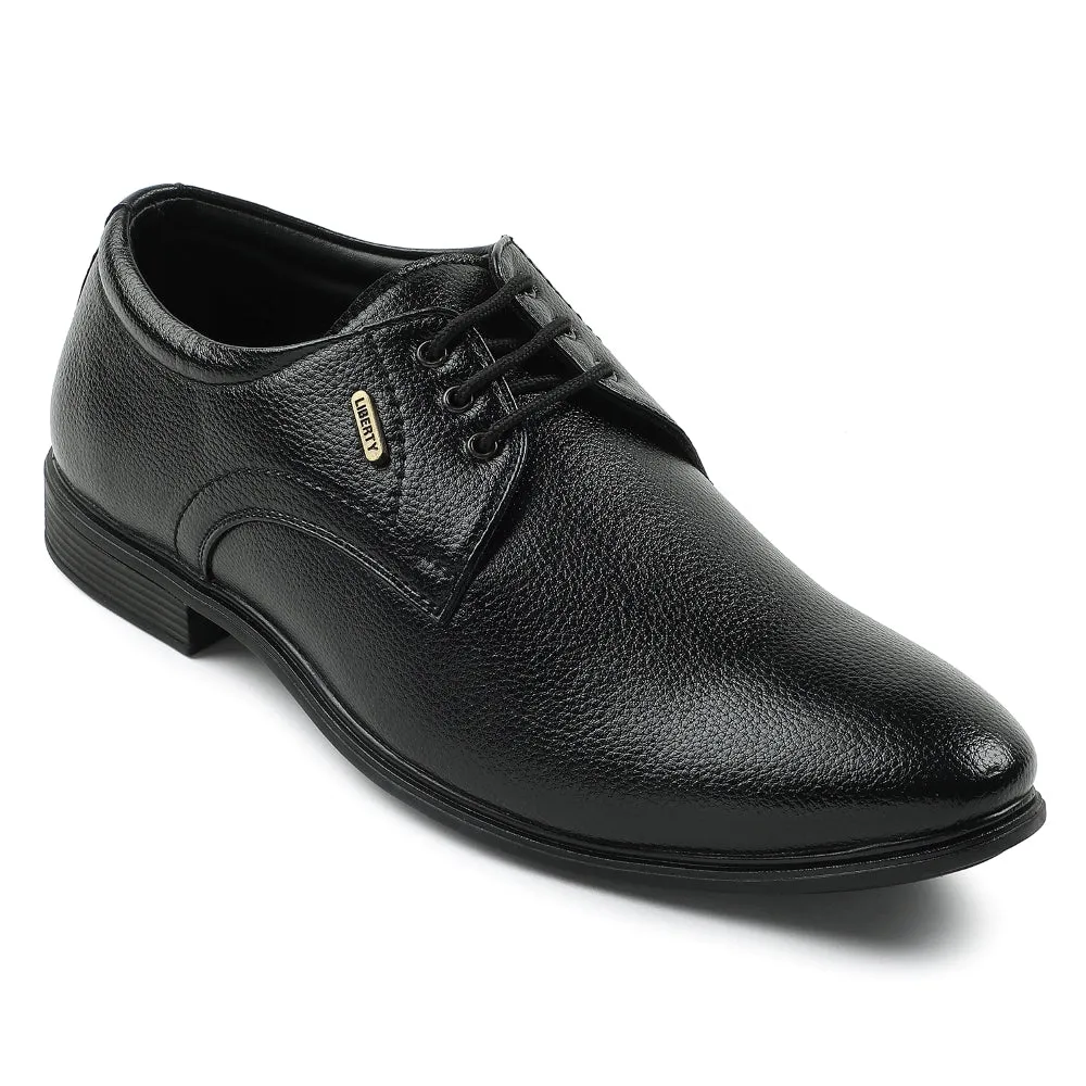 Fortune Black Formal Lacing Derby Shoes For Men HOL-130E By Liberty Dress Shoe Heel Pad