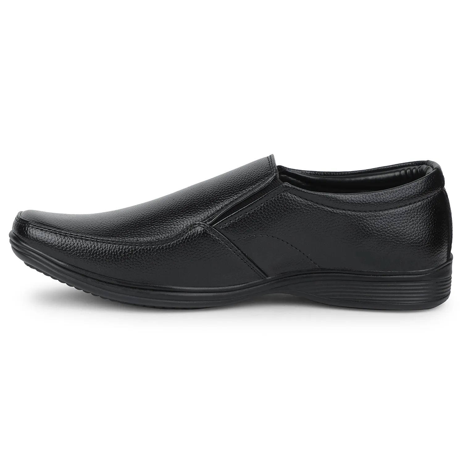Fortune Black Formal Non Lacing Moccasin Shoes For Men R573-06 By Liberty Police Dress Shoes