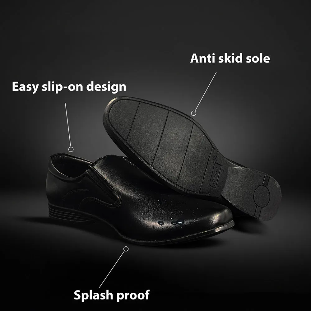 Slip Proof Dress Shoes Fortune Black Formal Slip on Shoes For Men ROBERT-1 By Liberty