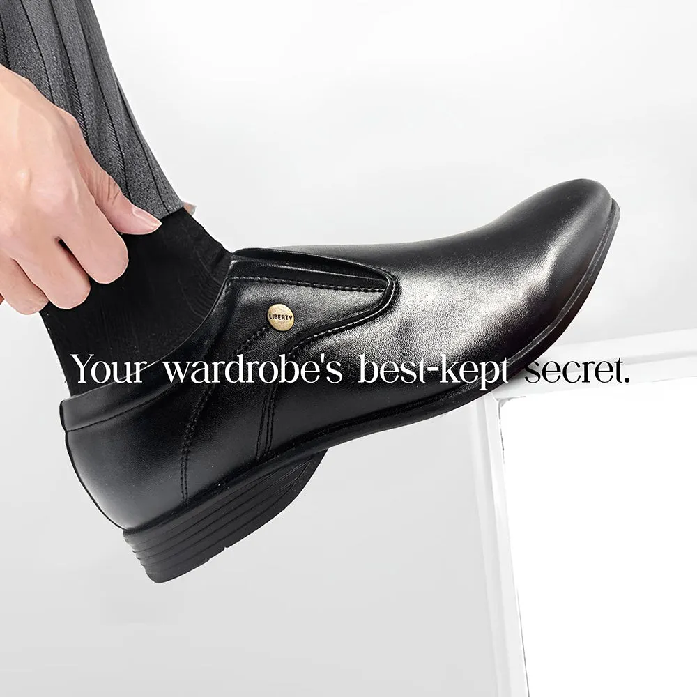 Ortho Dress Shoes Fortune Black Formal Slip on Shoes For Men ROBERT-1 By Liberty