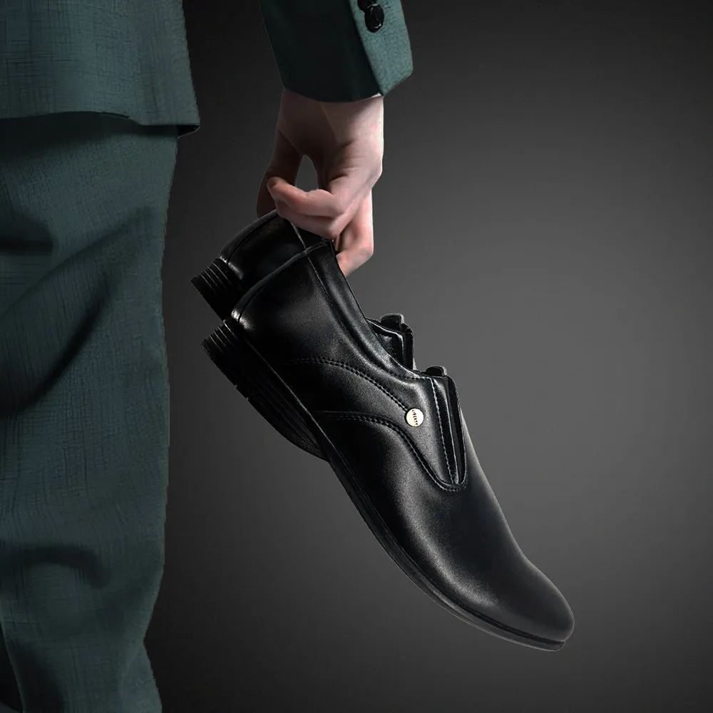 Best Dress Shoes Knee Pain Fortune Black Formal Slip on Shoes For Men ROBERT-1 By Liberty