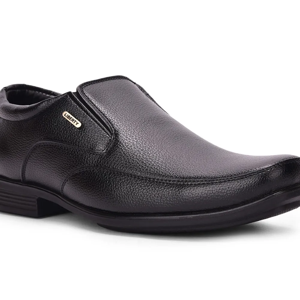 Fortune Black Formal Slip on Shoes For Men UVL-34 By Liberty Dr Scholl's Dress Shoes