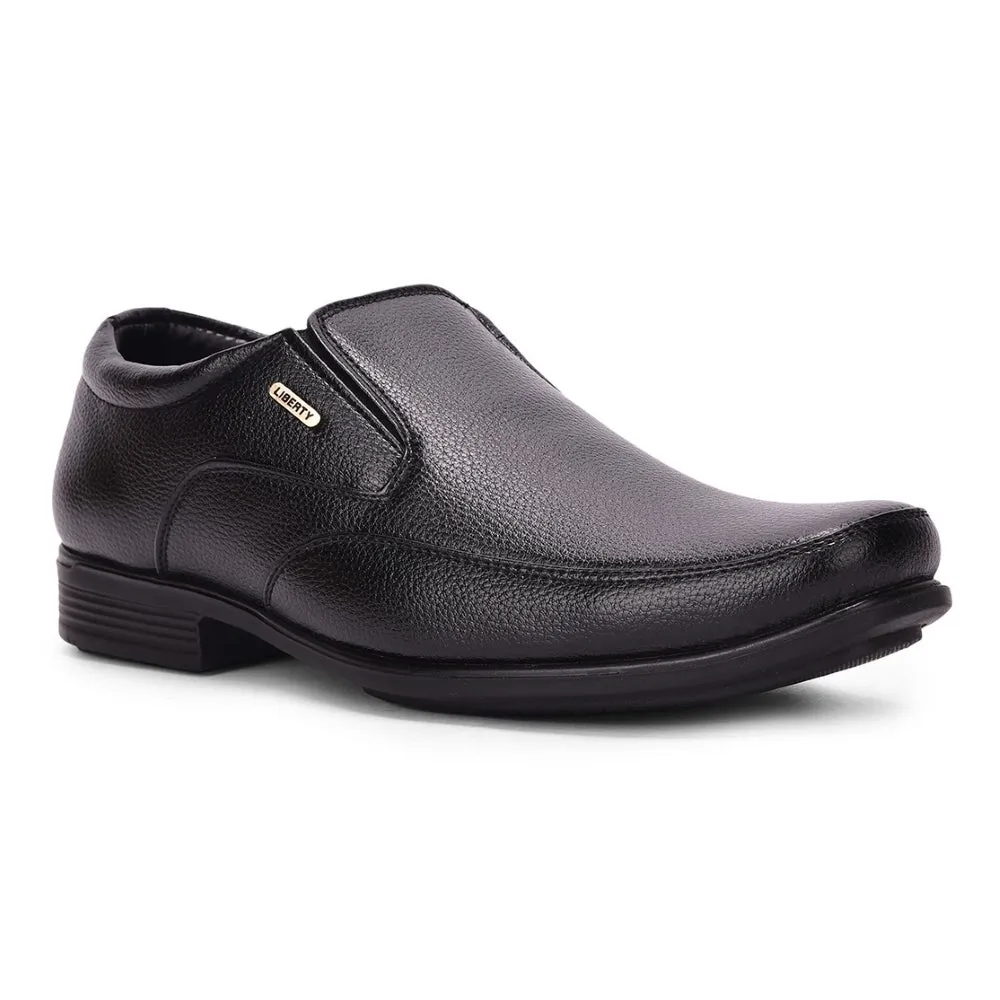 Fortune Black Formal Slip on Shoes For Men UVL-34 By Liberty Clear Dress Shoes