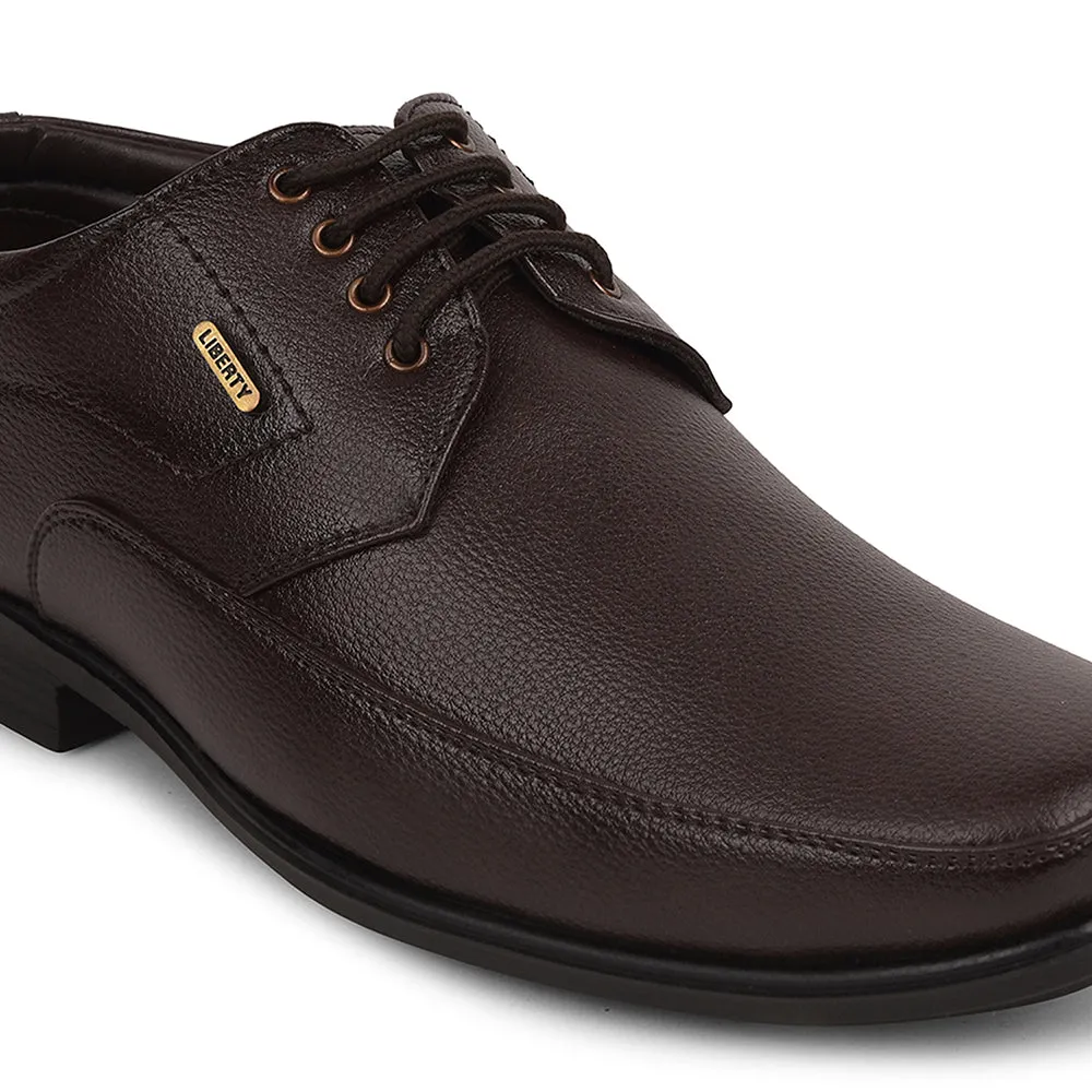 Fortune Brown Formal Lacing Derby Shoes For Men UVL-134 By Liberty Abound Dress Shoes