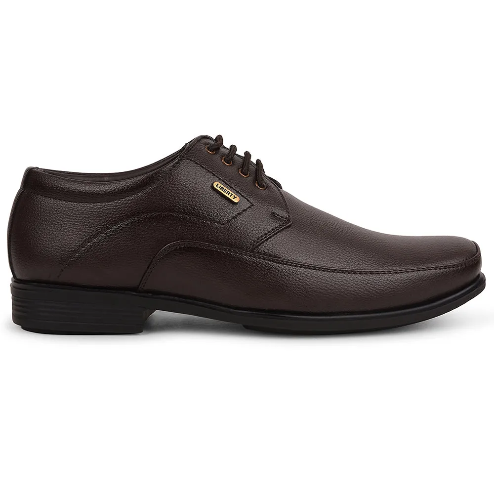 Casual Shoes To Wear With Dresses Fortune Brown Formal Lacing Derby Shoes For Men UVL-134 By Liberty