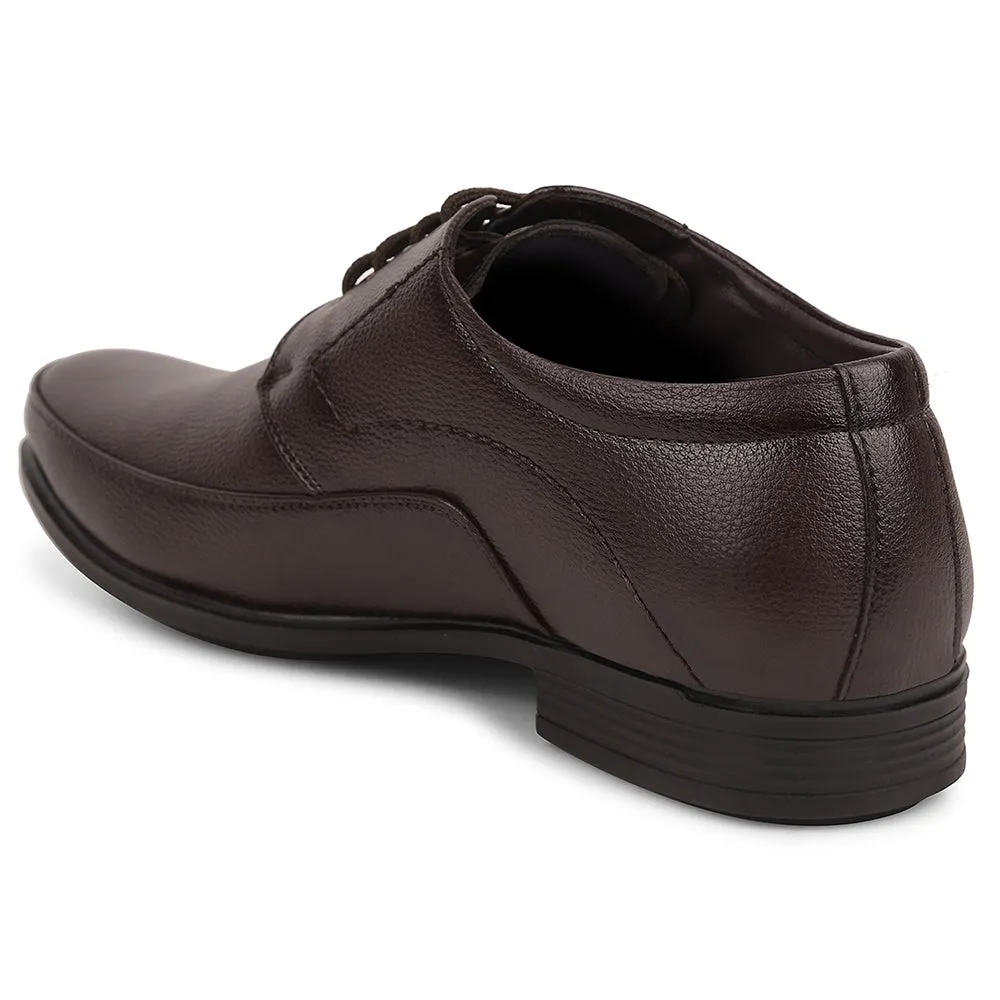 Fortune Brown Formal Lacing Derby Shoes For Men UVL-134 By Liberty Wide Dress Shoes With Arch Support