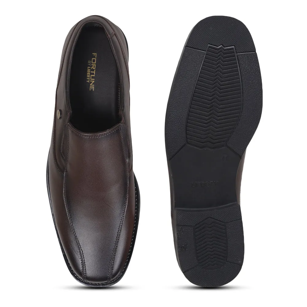Fortune By Liberty Men ECO-02E Brown Formal Non Lacing Shoes Cordovan Dress Shoes