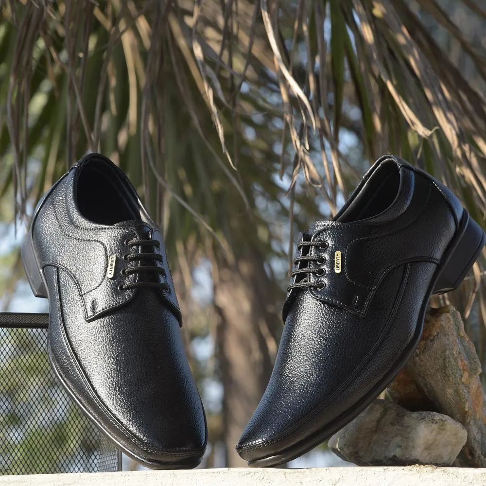 Fortune By Liberty Mens HIL-7 Black Formal Lacing Shoes Skin Dress Shoes
