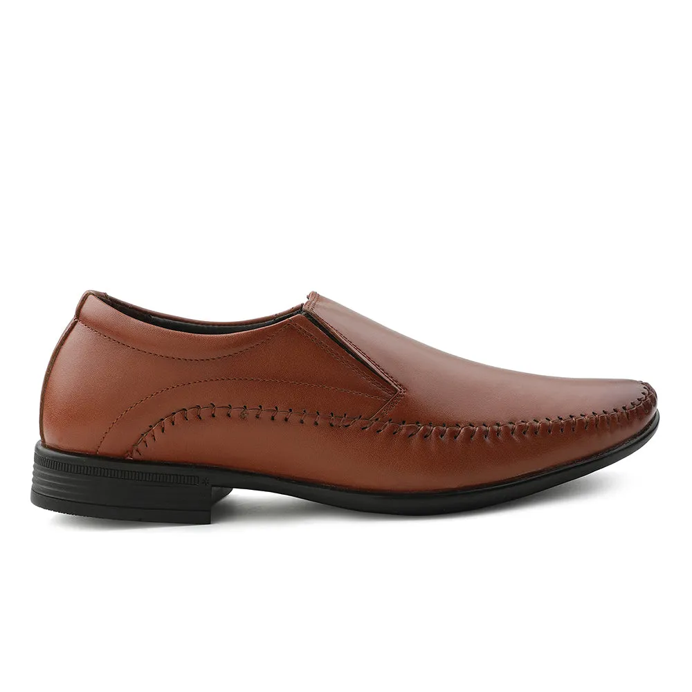 Fortune Tan Formal Non Lacing Moccasin Shoes For Men HML-18E By Liberty Multicolor Dress Shoes