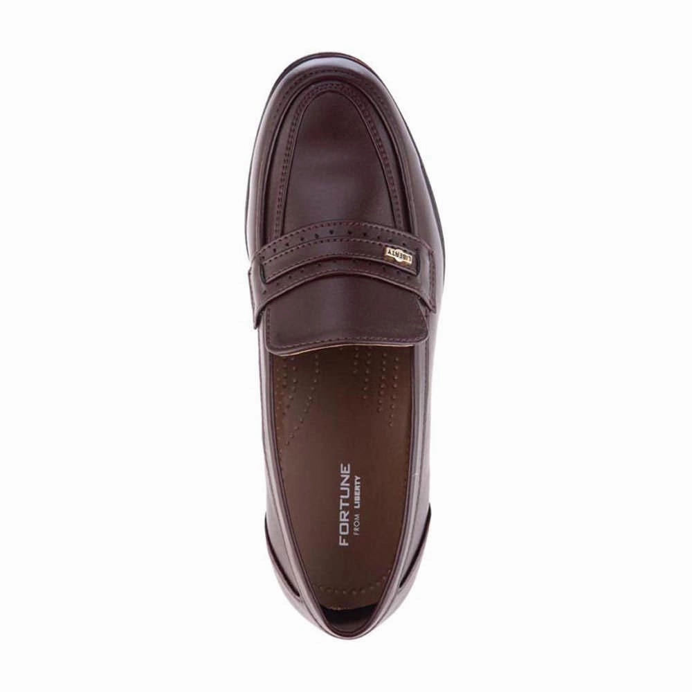 Fortune (Brown) Classic Loafer Shoes For Men ARMANI By Liberty Embossed Loafers